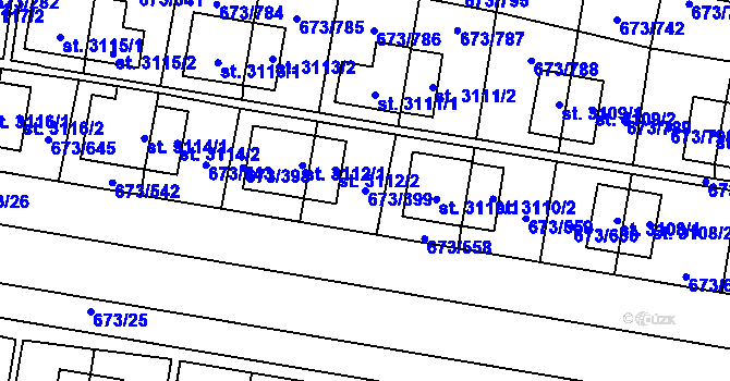 Parcela st. 673/399 v KÚ Zlín, Katastrální mapa