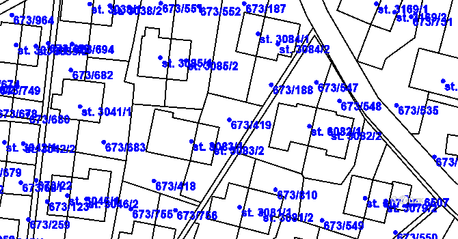Parcela st. 673/419 v KÚ Zlín, Katastrální mapa