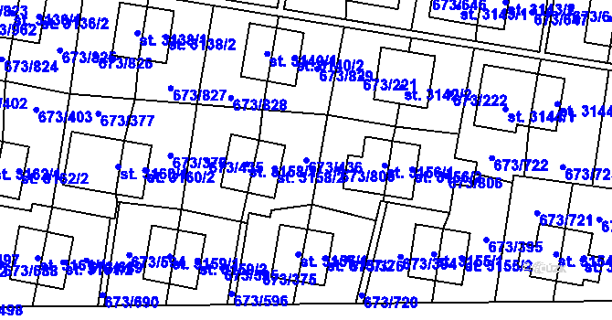 Parcela st. 673/436 v KÚ Zlín, Katastrální mapa