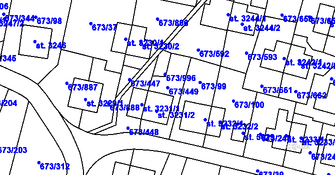 Parcela st. 673/449 v KÚ Zlín, Katastrální mapa