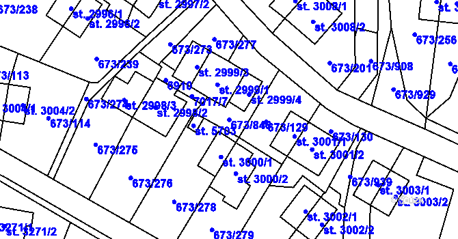 Parcela st. 673/846 v KÚ Zlín, Katastrální mapa