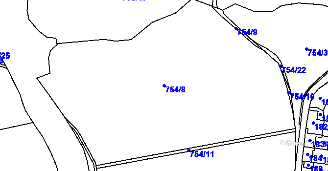 Parcela st. 754/8 v KÚ Zlín, Katastrální mapa