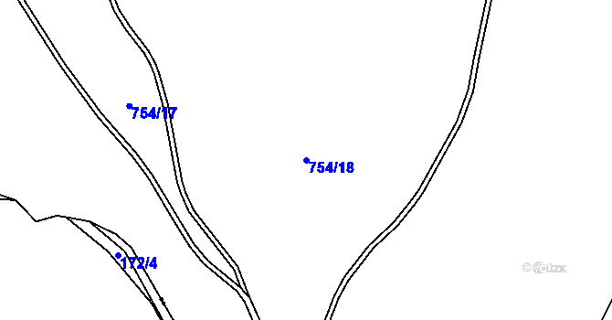 Parcela st. 754/18 v KÚ Zlín, Katastrální mapa
