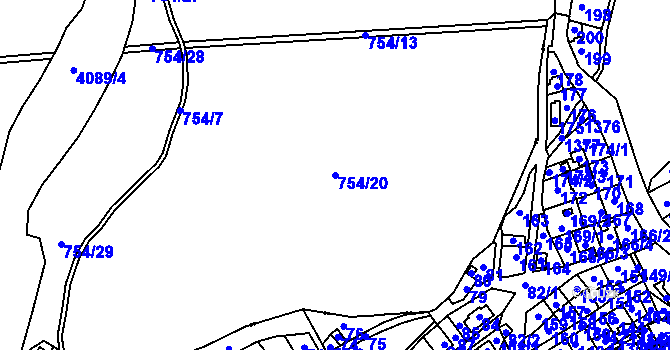 Parcela st. 754/20 v KÚ Zlín, Katastrální mapa