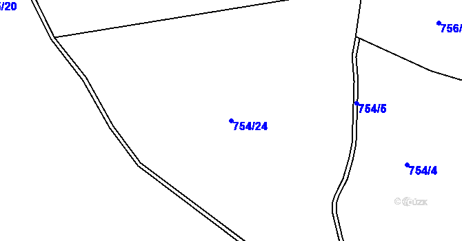 Parcela st. 754/24 v KÚ Zlín, Katastrální mapa