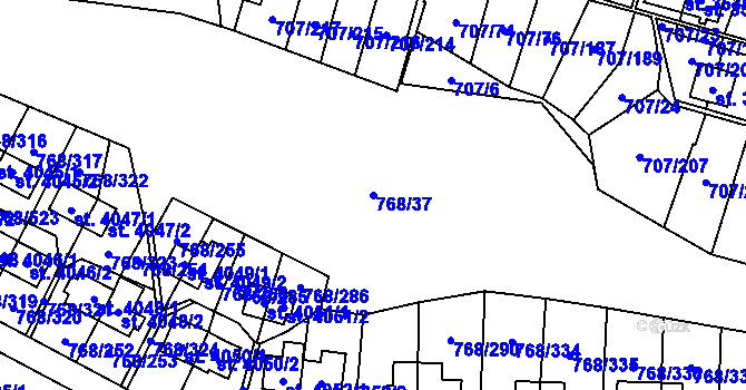 Parcela st. 768/37 v KÚ Zlín, Katastrální mapa