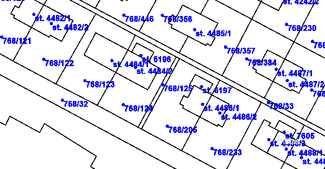 Parcela st. 768/125 v KÚ Zlín, Katastrální mapa