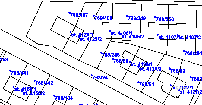 Parcela st. 768/248 v KÚ Zlín, Katastrální mapa
