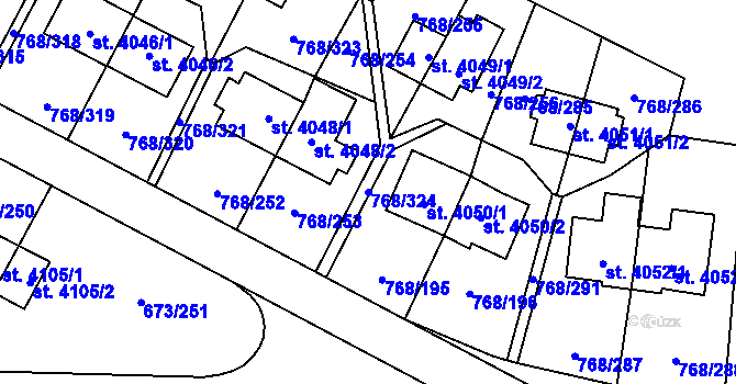 Parcela st. 768/324 v KÚ Zlín, Katastrální mapa