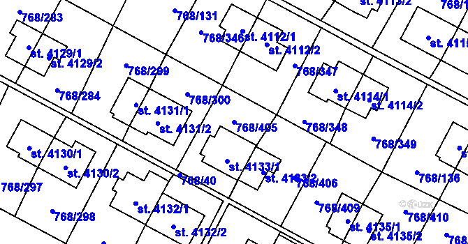 Parcela st. 768/405 v KÚ Zlín, Katastrální mapa