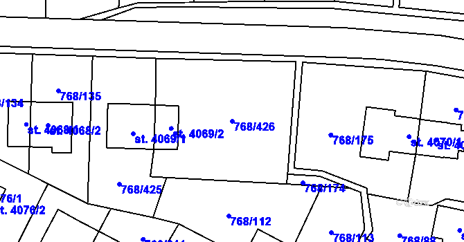 Parcela st. 768/426 v KÚ Zlín, Katastrální mapa
