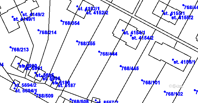 Parcela st. 768/444 v KÚ Zlín, Katastrální mapa