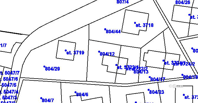 Parcela st. 804/12 v KÚ Zlín, Katastrální mapa