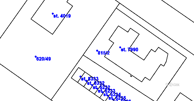 Parcela st. 815/2 v KÚ Zlín, Katastrální mapa