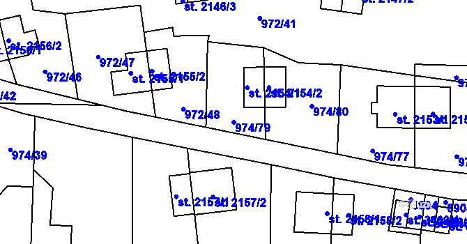 Parcela st. 974/79 v KÚ Zlín, Katastrální mapa