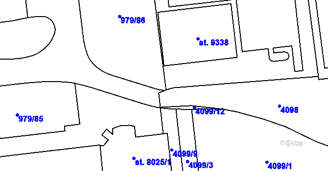 Parcela st. 979/10 v KÚ Zlín, Katastrální mapa