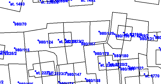 Parcela st. 980/167 v KÚ Zlín, Katastrální mapa