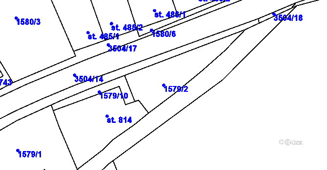 Parcela st. 1579/2 v KÚ Zlín, Katastrální mapa