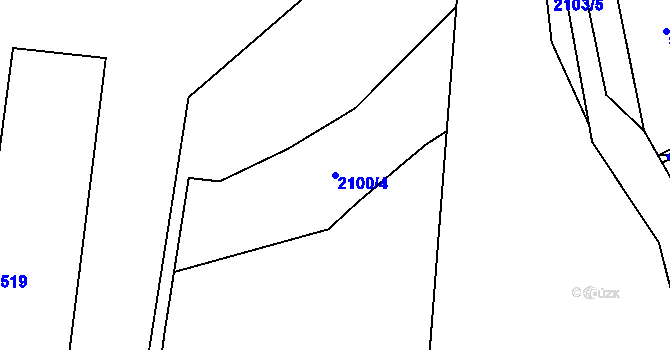 Parcela st. 2100/4 v KÚ Zlín, Katastrální mapa