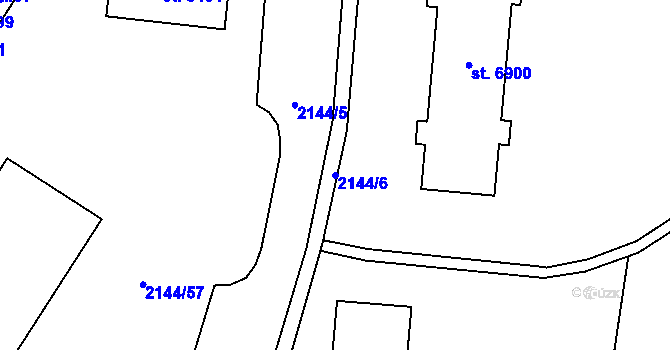 Parcela st. 2144/6 v KÚ Zlín, Katastrální mapa