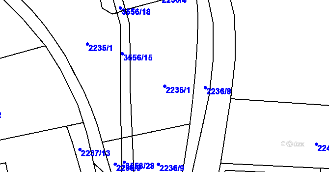 Parcela st. 2236/1 v KÚ Zlín, Katastrální mapa