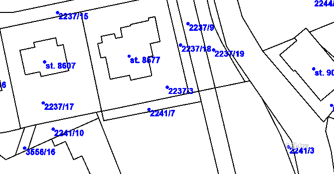 Parcela st. 2237/3 v KÚ Zlín, Katastrální mapa