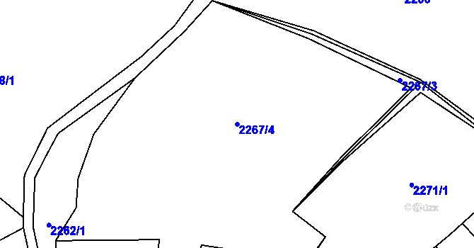 Parcela st. 2267/4 v KÚ Zlín, Katastrální mapa