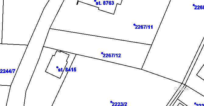 Parcela st. 2267/12 v KÚ Zlín, Katastrální mapa