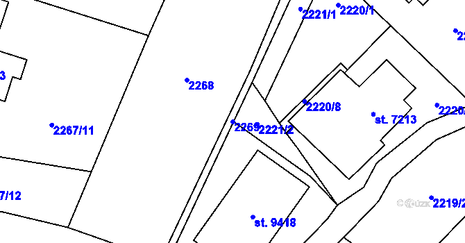 Parcela st. 2269 v KÚ Zlín, Katastrální mapa