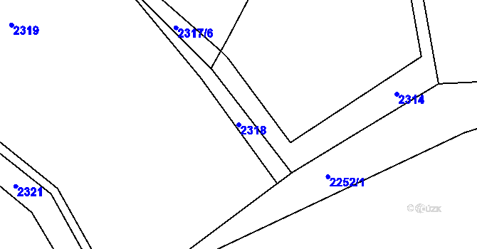 Parcela st. 2318 v KÚ Zlín, Katastrální mapa