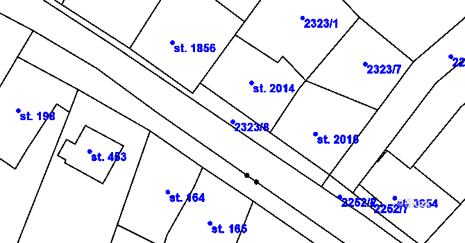 Parcela st. 2323/8 v KÚ Zlín, Katastrální mapa