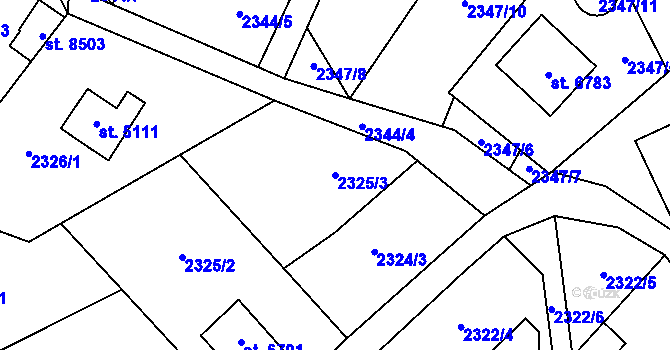 Parcela st. 2325/3 v KÚ Zlín, Katastrální mapa
