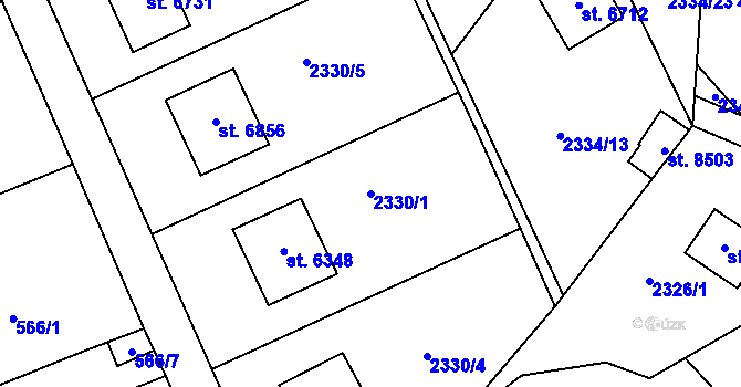 Parcela st. 2330/1 v KÚ Zlín, Katastrální mapa