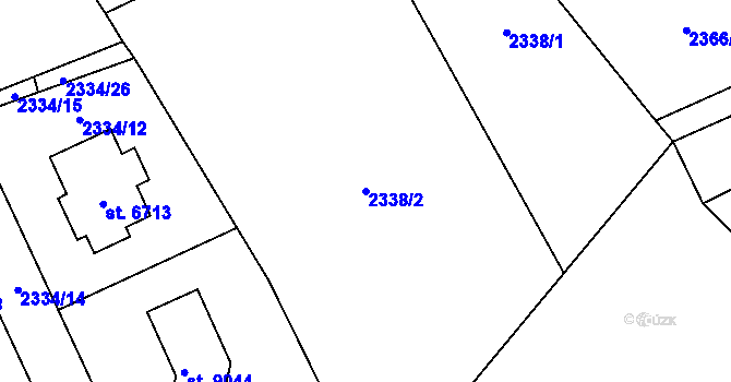Parcela st. 2338/2 v KÚ Zlín, Katastrální mapa