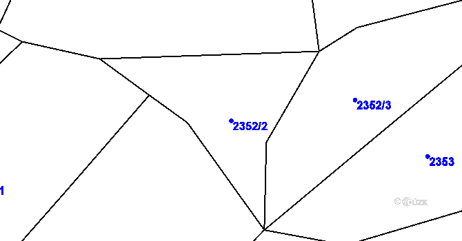 Parcela st. 2352/2 v KÚ Zlín, Katastrální mapa