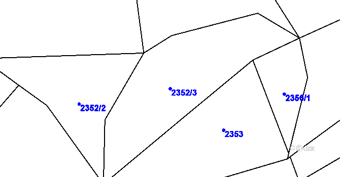 Parcela st. 2352/3 v KÚ Zlín, Katastrální mapa