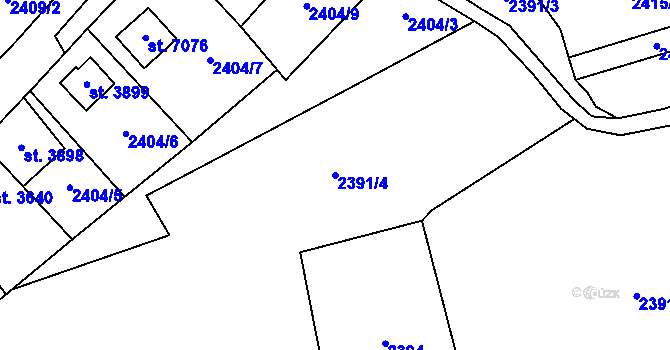 Parcela st. 2391/4 v KÚ Zlín, Katastrální mapa