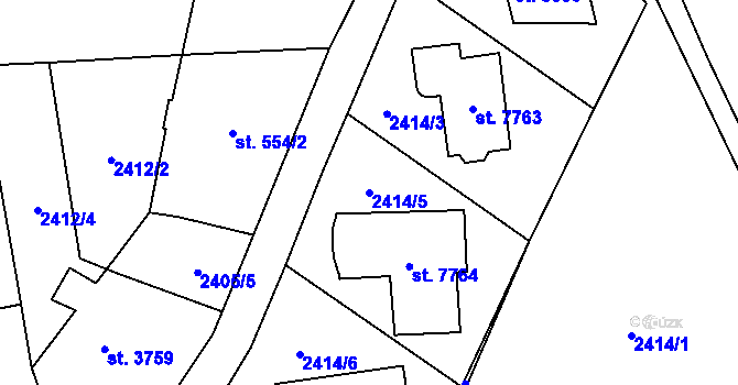 Parcela st. 2414/5 v KÚ Zlín, Katastrální mapa
