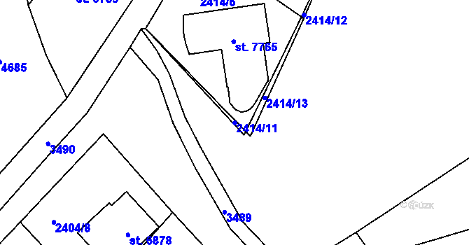 Parcela st. 2414/11 v KÚ Zlín, Katastrální mapa