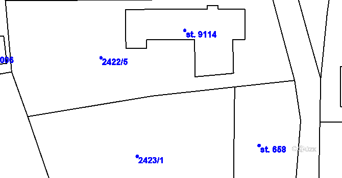 Parcela st. 2422/3 v KÚ Zlín, Katastrální mapa