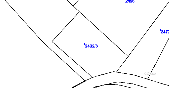 Parcela st. 2432/3 v KÚ Zlín, Katastrální mapa