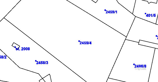 Parcela st. 2459/4 v KÚ Zlín, Katastrální mapa