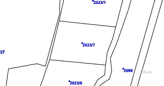 Parcela st. 2523/7 v KÚ Zlín, Katastrální mapa
