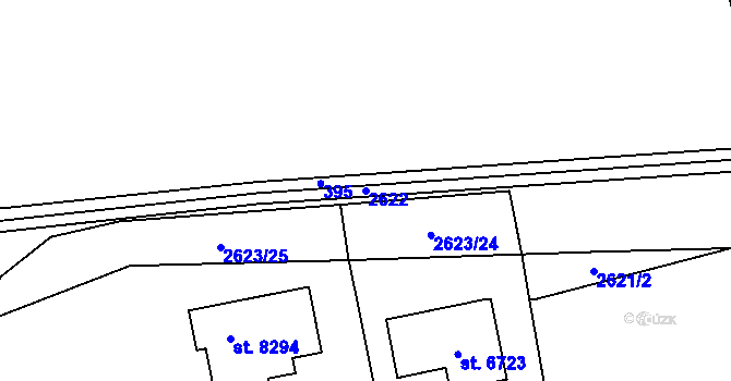 Parcela st. 2622 v KÚ Zlín, Katastrální mapa
