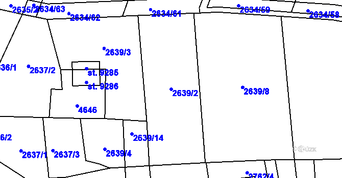 Parcela st. 2639/2 v KÚ Zlín, Katastrální mapa