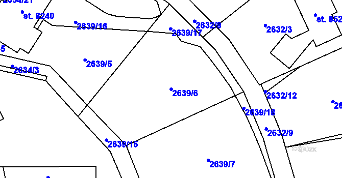 Parcela st. 2639/6 v KÚ Zlín, Katastrální mapa