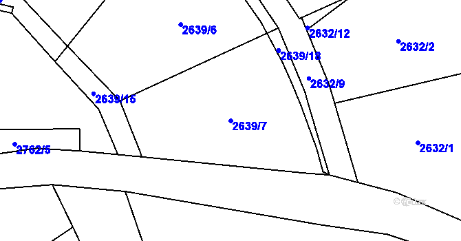Parcela st. 2639/7 v KÚ Zlín, Katastrální mapa