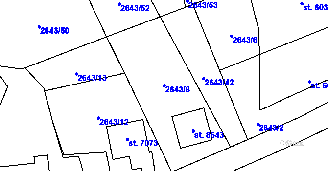 Parcela st. 2643/8 v KÚ Zlín, Katastrální mapa