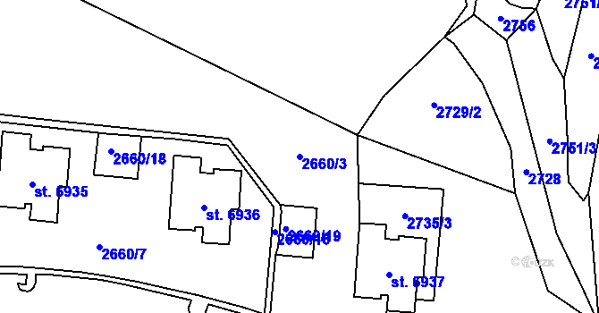 Parcela st. 2660/3 v KÚ Zlín, Katastrální mapa