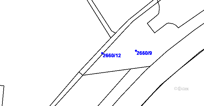 Parcela st. 2660/12 v KÚ Zlín, Katastrální mapa